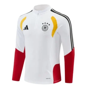 Camisa Seleção Alemanha Treino 26/27 manga longa - Torcedor Adidas Masculina - Branca com detalhes em amarelo e vermelho
