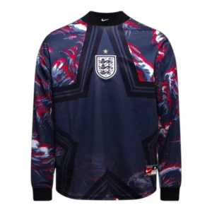 Camisa Seleção Inglaterra Goleiro 26/27 manga longa - Torcedor Nike Masculina - Azul com detalhes em vermelho e branco