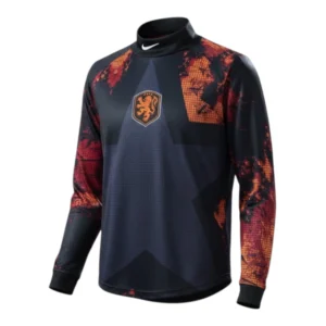 Camisa Seleção Holanda Goleiro 26/27 manga longa - Torcedor Nike Masculina - Preta com detalhes em laranja