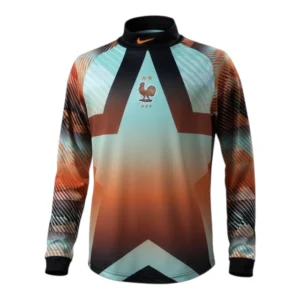 Camisa Seleção França Goleiro 26/27 - Torcedor Nike Masculina - Preta com detalhes em marrom e azul