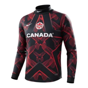 Camisa Seleção Canadá Goleiro 26/27 manga longa - Torcedor Nike Masculina - Preta com detalhes em vermelho