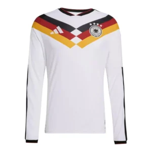 Camisa Seleção Alemanha I 26/27 manga longa - Torcedor Adidas Masculina - Branca com detalhes em amarelo e vermelho