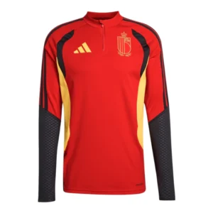 Camisa Seleção Bélgica Treino 26/27 manga longa - Torcedor Adidas Masculina - Vermelha e preta