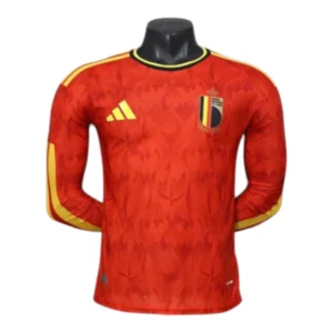 Camisa Seleção Bélgica I 26/27 manga longa - Jogador Adidas Masculina - Vermelha