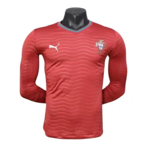 Camisa Seleção Portugal I 26/27 manga longa - Jogador Puma Masculina - Vermelha