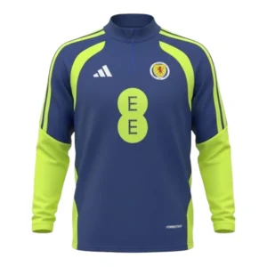 Jaqueta Corta-Vento Seleção Escócia 26/27 - Adidas - Azul com detalhes em verde neon
