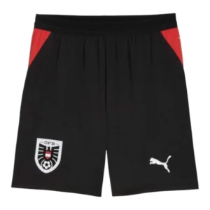Short Seleção Áustria I 26/27 - Masculino Puma - Preto e vermelho