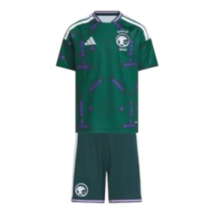 Kit Infantil Seleção Arábia Saudita I 26/27 - Adidas - Verde com detalhes em roxo
