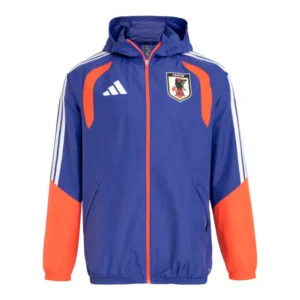 Jaqueta Corta-Vento Seleção Japão Treino 26/27 - Masculina Adidas - Azul e laranja