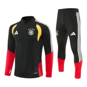 Conjunto Seleção Alemanha Treino 26/27 - Masculino Adidas - Preto com detalhes em vermelho e amarelo