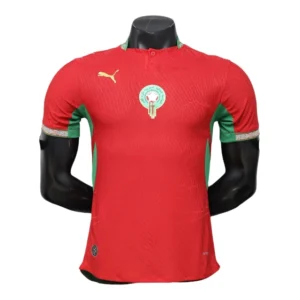 Camisa Seleção Marrocos I 26/27 - Jogador Puma Masculina - Vermelha com detalhes em verde